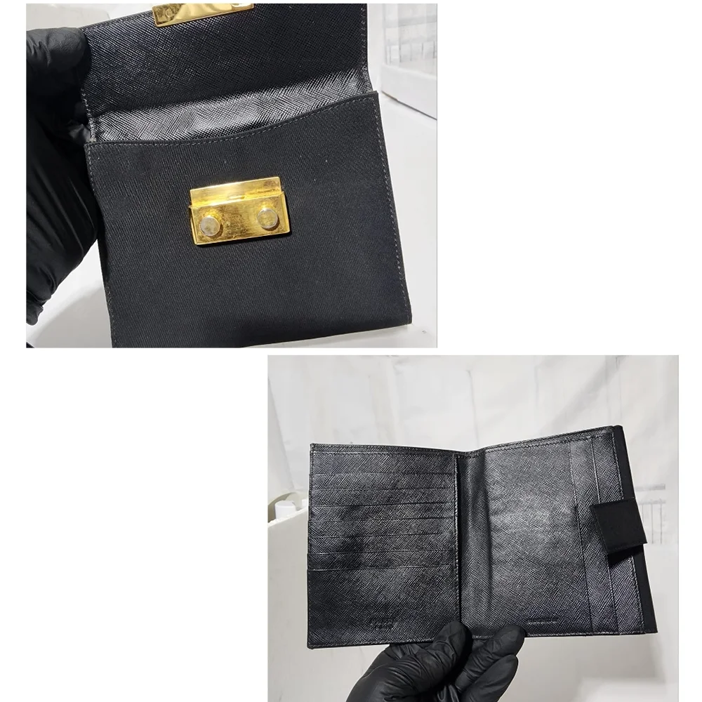 Prada Nylon Compact Wallet Black
